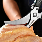 Poultry Shears，Heavy Duty Kitchen Shears with Anti-Slip Handle & Safety Lock，for Meat, Chicken, Bone, Turkey, Fish，Spring-Loaded, Dishwasher Safe