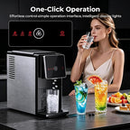 Antarctic Star Nugget Ice Maker Countertop, 33 Lbs/24H, Automatic Ice Dispenser, Self-Cleaning Portable Ice Machine, 1.8L Water Tank, Touch Screen & Auto Ice Drop, for Home/Office/Kitchen
