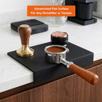 Minimalist Silicone Espresso Tamping Mat for Home Baristas | 5mm Thick Edge Drop Pad for Countertop Protection, Bottomless Portafilter Compatible Coffee Station Accessory, Easy Wash
