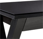 Walker Edison Lawrence Urban Industrial X Leg Glass Top Computer Desk, 48 Inch, Black