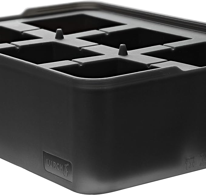 LURCH Germany ICE Former Cube - Silicone Tray for 6 Ice Cubes (2x2'')