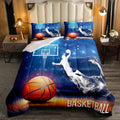 Erosebridal Boys Basketball Comforter Set Full Size Basketball Player Quilted Duvet Competitive Sports Game Bedding Set for Kids Teens Man Arena Tie Dye Duvet Set, Blue Room Decorative