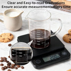 77L Glass Measuring Cup, [Insulated handle, V-Shaped Spout], High Borosilicate Glass Measuring Cup for Kitchen or Restaurant, Easy To Read, 1000 ML (1 Liter, 4 Cup)