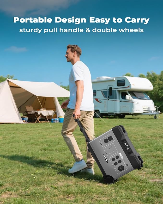 OUKITEL 5120Wh Power Station with 500W Solar Panel (2025 NEW), P5000 Pro Large Capacity Solar Generator, 5x3600W AC Output (5000W Peak), 1800W Fast Charging, 1000W MPPT Solar for Home Backup, RV
