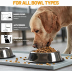 Hubulk Dog Feeding Mat,100% Waterproof Food Grade Silicone Pet Food and Water Bowl Placemat,Dishwasher, High Raised Edge to Prevent Spills,Nonslip Tray to Stop Messes on Floor（32"x24"x1.0", Mist）
