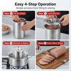 Stainless Steel Ham Maker with Thermometer, 304 Food-Grade Deli Meat Press Mold, 2-2.5 Lbs Capacity, Easy to Use & Dishwasher Safe for Homemade Ham, Luncheon Meat, Bacon - Home & Commercial Use