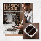 Coffee Knock Box,Espresso Dump Bin,Coffee Bin,Stainless Steel Espresso Knock Box Built-in Container for Ground 6.3 x 6.89 x 3.7 inch (Square) | Ailelan Coffee Knock Box,Espresso Dump Bin,Coffee Bin,Stainless Steel Espresso Knock Box,6.3 x 6.89 x 3.7in ...