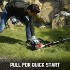 PowerSmart 25.4cc Gas Weed Wacker, String Trimmer/Edger 16-Inch with 10-Inch Brush Cutter for Grass Cutting