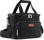 Lunch Bags for Women/Men, Insulated Lunch Bag for Work Office Picnic - Large Lunch Cooler Bag Leakproof Lunch Box with Adjustable Shoulder Strap for Adults - Black(15L)