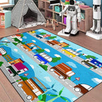 Car Carpet for Kids Kids Rugs for Playroom Car Track Rug Road Rug for Kids Car Play Rug Road Carpet for Toy Cars Car Track Rugs for Boys Car Rug for Boys Room 4'×5'