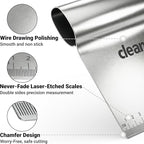Bench Scraper Kitchen & Dough Scraper Tool - Stainless Steel Multi-Purpose Scraper & Chopper with Laser-Etched Metric Scale - Heavy Duty Pastry Cutter & Griddle Tool for Bread, Pizza & Baking