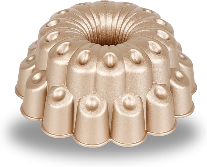 Baker's Secret Nonstick Fluted Cake Pan 10 Cups, Perfect for Fluted Cakes, Die Cast Aluminum Cake Pans, Easy Release, compatible with Fluted Cake Pans - The Cast Aluminum Collection (Marquise)