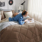 Bedsure Brown Full Size Comforter Set - 7 Pieces Reversible Full Bed in a Bag, Full Bed Set Brown and Grey with Comforters, Sheets, Pillowcases & Shams