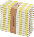 Urban Villa Easter Cloth Napkins 100% Cotton Dinner Napkins Highly Absorbent 20x20 Inches (Set of 12) Yellow White Buffalo Checks Reusable Washable Soft Durable Napkins Ideal for Home Wedding Parties