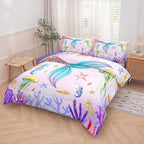 NINENINE Mermaid Tail Bedding Sets Mermaid Comforter Set,Full Size Bedding Sets for Girls,Princess Comforter Toddler Bedding Sets for Girls with 1 Comforter 2Pillowcases