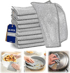 Non-Scratch Wire Dish Cloth, 20PCS Double Layer Multipurpose Wire Dishwashing Rags for Wet and Dry, Dish Cloths for Washing Dishes, Stovetops, Kitchen Countertops with Ease