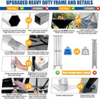 HOTEEL 10x20 Pop up Canopy Tent for Parties, Heavy Duty Easy Setup Tent with 6 Sidewalls, Outdoor Commercial Instant Gazebo for Wedding Event, with Roller Bag & Sand Bags, Grey(Hexagonal Frame)