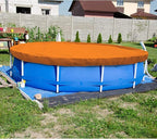 ECOOPTS 12 ft Round Pool Cover for Above Ground Pools, Swimming Pool Cover Protector Winter Safety Cover (Orange)