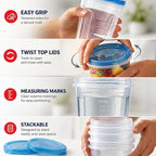 Tafura Freezer Storage Containers, 10 Pack, 32 Oz Leakproof BPA-Free Lids | Twist-top screw-on closures help prevent spills during storage, transport, and meal prep.