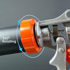 Sausage Tube Caulk Gun,20 oz Sausage Pack/10 oz Cartridge Adhesive Dual-Purpose,18:1 Thrust,15” Aluminum Sealant Hand Caulking Gun With 6 Cone Nozzles and Bent Tip (Black)