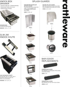 Rattleware Open Bottom Stainless Steel Knock Box Chute with Rubber Bar