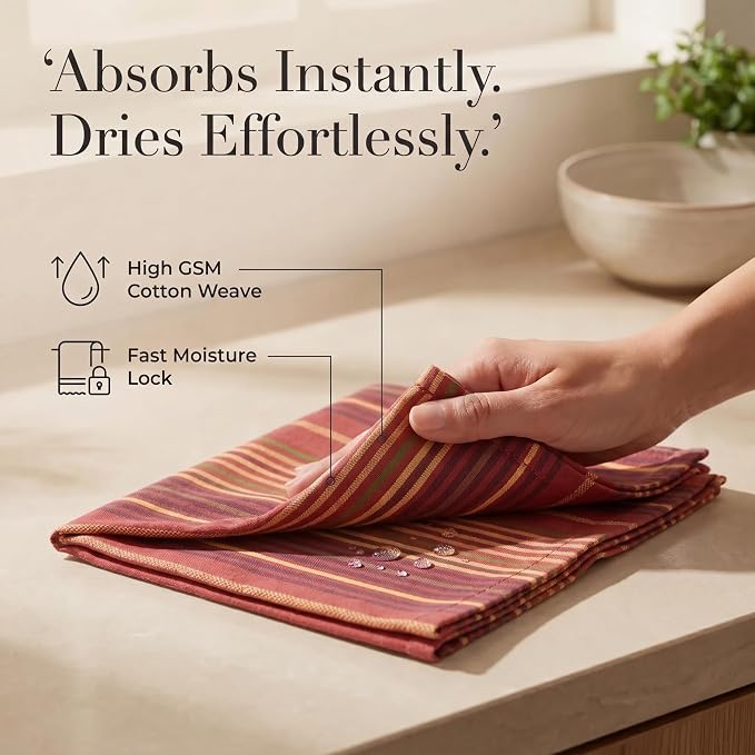 Urban Villa Cloth Napkins Cotton 20x20 (Set of 12) Fall Stripes