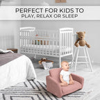 ZICOTO Comfy Kids Chair for Toddler - Stylish 2 in 1 Lounger Made of Memory Foam Easily Unfolds Into a Soft Baby Couch to Nap On - Modern Fold Out Sofa for The Little Ones