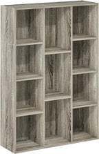 Furinno 11-Cube and 7-Cube Reversible Open Shelf Bookcases in French Oak