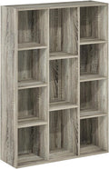 Furinno Luder 11-Cube Reversible Open Shelf Bookcase, French Oak