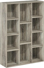 Furinno Luder 11-Cube Reversible Open Shelf Bookcase, French Oak