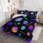 Datura home Kids Comforter Set Glowing Basketball Printed Pattern Bedding Set with 1 Comforter and 2 Pillowcases for Girls Boys Bedroom All Season(Basketball1 Queen)