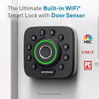 ULTRALOQ U-Bolt Pro WiFi Smart Lock with Door Sensor, 8-in-1 Keyless Entry Door Lock with Fingerprint ID, App Remote Control, Built-in WiFi Keypad Deadbolt, Auto Unlock, IP65 Waterproof, Easy Install