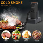 BORUiT SK305 Smoking Gun, Portable Handheld Smoke Infuser,Cocktail Smoker, Food Smoker Kit for Any Meat Cocktail Cheese BBQ Steak Beef, Sausage, Vegetable Salad,Drinks,Smoking Accessories (Black)