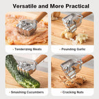 Meat Tenderizer Hammer, 14 oz Heavy Duty Meat Mallet Pounder | Fist-Shaped, Wood-Grain Non-Slip Handle, Dual-Sided Kitchen Hammer for Steak, Chicken & Pork