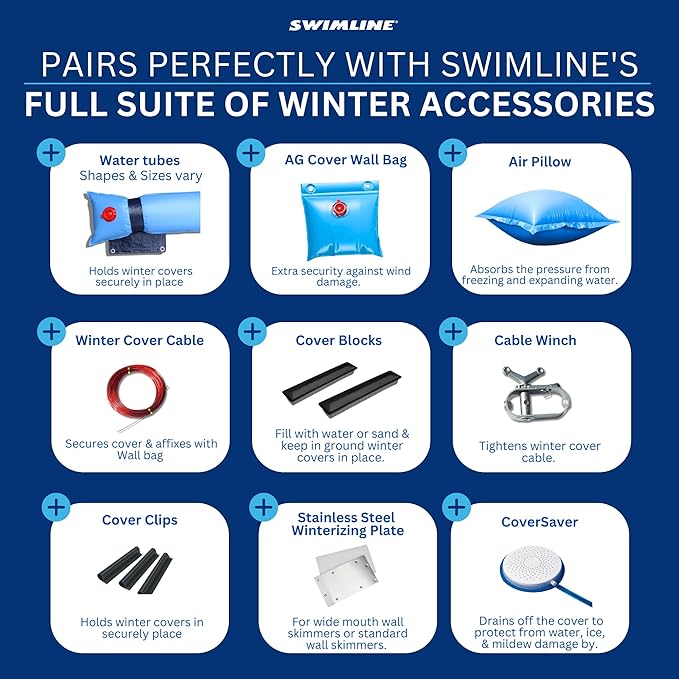 SWIMLINE HYDROTOOLS Air Pillow For Above Ground Pools Cover Winterizing | 4 x 4 ft Cushion Swimming Pool Closing Winter Kit | Cold Resistant Ice Equalizer Thick Pool Pillows Blue | 1144 ACC44