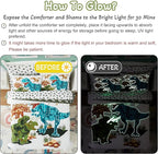 KALEIDOSPACE Gilrs Boys Bedding Sets Twin, 5 Piece Glow in The Dark Dinosaur Bed in A Bag-1 Comforter,1 Pillow Sham, 1 Pillowcase, 1 Flat Sheet, 1 Fitted Sheet