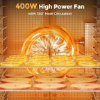Suteck 400W Food Dehydrator with 10 Trays for Jerky, Fruit, Veg, Meat | Stainless Steel, 4 Presets, Strong Dual Fans & 360° Airflow, 85°F–195°F, 48H Timer, Built-in Light, Quiet