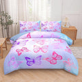 Tailor Shop Butterfly Comforter Sets Twin Size,Purple Butterfly Bedding Sets for Girls Kids Teens with 1 Pillowcase…