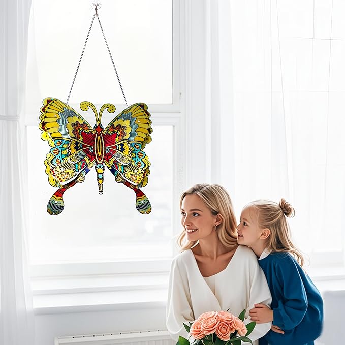 12" Stainless Steel Butterfly Wall Decor for Indoor Outdoor,Giant Butterfly Decorations Metal Wall Art,Hanging Decorations for Garden Yard Porch Patio - Birthday Gift for Mother's Day Christmas