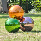 Stainless Steel Gazing Globe Mirror Ball, Decorative Gazing Balls for Garden, Reflective Smooth Garden Ball Sphere for Outdoor Yard Decoration (Purple, Dia: 6 inch)