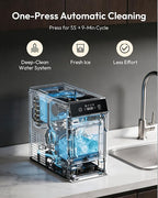 EUHOMY 2.4" Ice Ball Maker Countertop, 2Pcs Ready in 60Mins, 48Pcs/Day, 8H Timer, Self-Cleaning Sphere Ice Maker Machine with Crystal Clear Ice, Round Ice Cube Maker for Whiskey & Bourbon