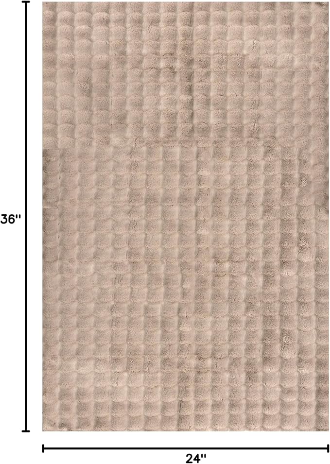 nuLOOM Jeni Checkered 2x3 Machine Washable Accent Rug for Living Room Bedroom Dining Room Entryway Kitchen, Taupe