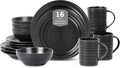 Stone Lain Orbit 16-Piece Dinnerware Set Stoneware, Charcoal
