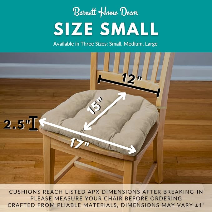 Barnett Home Decor Wilderness Pinecones Beige Kitchen Chair Pads - Size Small 15 x 17 Latex Foam Fill - Rustic Home Decor, Cabin Decor, Lodge Decor, Forest Decor - (Pinecone Beige Chair Pad 17")