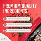 Blue Ridge Koi Fish Food 5lb - Koi Food 3/16” Large and Mini Blend Growth Formula, Goldfish Food, Premium Fish Food for Ponds, Ponds Fish Food, Floating Pond Pellets
