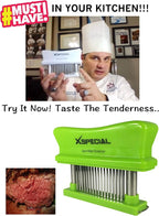 Toughest Meat Tenderizer Tool, 48 Needle Stainless Steel, Easy to Clean | Kitchen Gadgets Transform Hard & Cheap Cuts into Buttery Goodness Without Meat Mallet Crushing, Easy to Use, Dishwasher-Safe