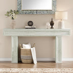 Rresyet 63 Inch Long Console Table, Sofa Table Behind Sofa, Wooden Entryway Table, Farmhouse Entryway Table for Entry, Hallway, Living Room (White)