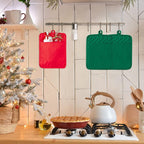 R HORSE 6Pcs Christmas Red Green Potholders with Pockets Baking Cooking Gift Kitchen Cotton Heat Resistant Potholder Machine Washable Hot Pads Oven Mitt Christmas Pot Holder Gift