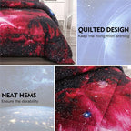 Litanika 3D Galaxy Comforter Queen(90x90lnch), 3 Pieces(1 Galaxy Comforter, 2 Pillowcases), Universe Nebula Outer Space Comforter, Microfiber Bedding Set for Boys Kids