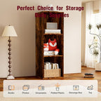 Book Shelf, Wooden Cube Storage Organizer with 11" Open Cubes, Stackable Bookcase for Room Divider Storage, 3 Tier Bookshelf for Living Room, Bedroom, Office (Indonesian Antique Oak, 3-Cube)